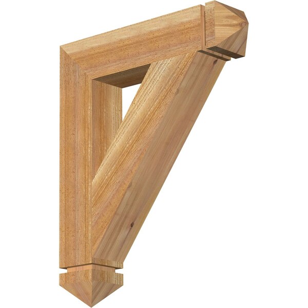 Ekena Millwork Traditional Arts & Crafts Rough Sawn Bracket, Western Red Cedar, 4"W x 20"D x 24"H BKT04X20X24TRA03RWR - main